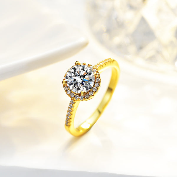 S925 Silver Ring with Moissanite Gemstone