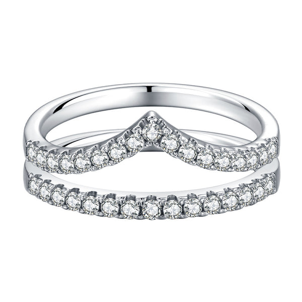Moissanite Ring S925 Silver Plated Band Jewelry