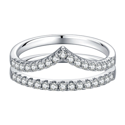 Moissanite Ring S925 Silver Plated Band Jewelry